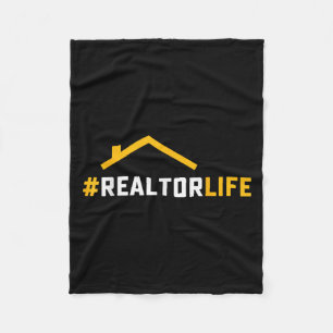 Hashtag Realtorlife House Property Broker Real Est Fleece Blanket