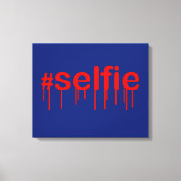 Hashtag Selfie Drooling on blue decor