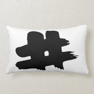 # Hashtag Symbol Number Sign Pound Key Painted Lumbar Pillow