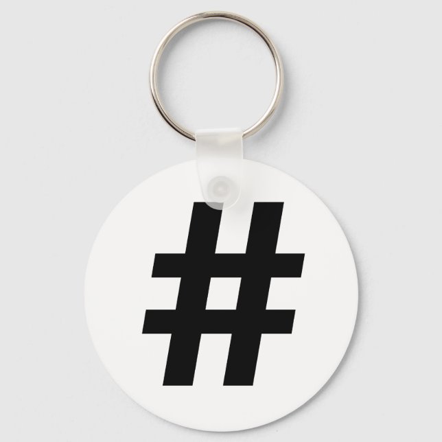 HASHTAG SYMBOL -.png Keychain (Front)