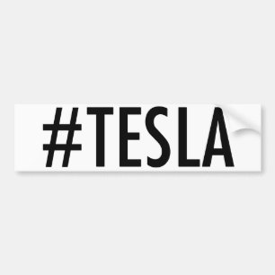 Hashtag # TESLA bumper sticker