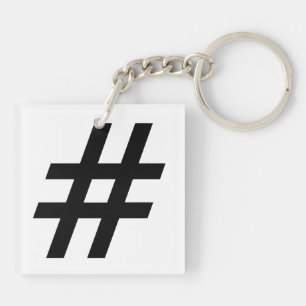 hashtag text symbol letter hash tag keychain