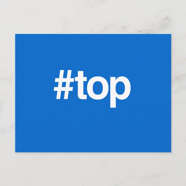 HASHTAG TOP POSTCARD (Front)