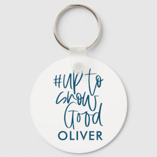 Hashtag Up To Snow Good Modern Christmas  Keychain
