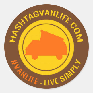 Hashtag Van Life Classic Round Sticker