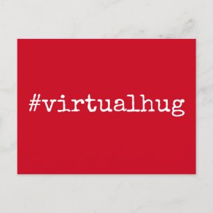 Hashtag Virtual Hug Missing You Note, Cherry Red Postcard