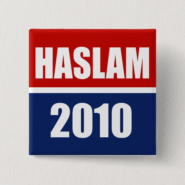 HASLAM 2010 2 INCH SQUARE BUTTON (Front)