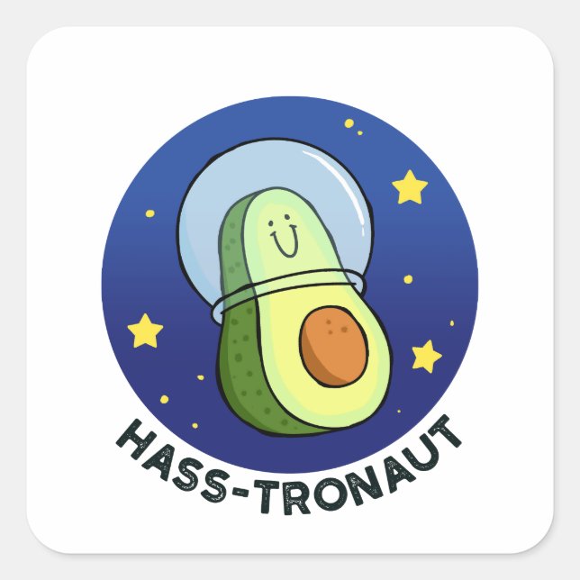 Hass-tronaut Avocado Space Pun Sticker (Front)
