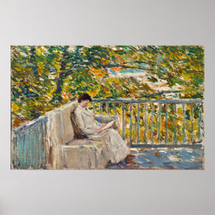 Hassam - Balcony 1907 Poster