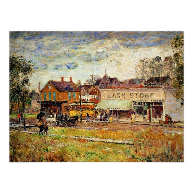Hassam - End of the Trolley Line, Oak Park, IL Poster (Front)
