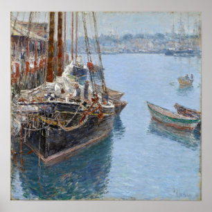 Hassam - Mackerel Schooner Gloucester 1890 Poster