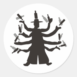 Hassidic Bottle Dance Classic Round Sticker