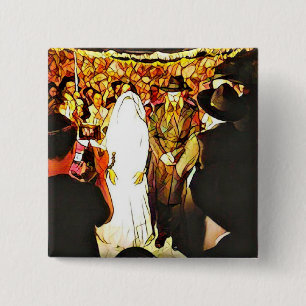 Hassidic Wedding 2 Inch Square Button