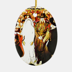 Hassidic Wedding Ceramic Ornament