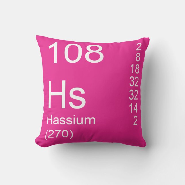 Hassium Throw Pillow (Front)
