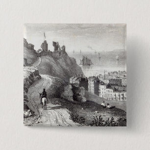 Hastings Castle from the Revd W 2 Inch Square Button
