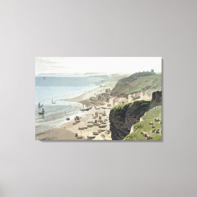 Hastings, from the East Cliff, from 'A Voyage Arou Canvas Print (Front)