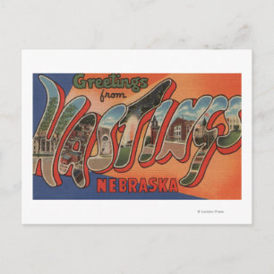 Hastings, Nebraska - Large Letter Scenes Postcard