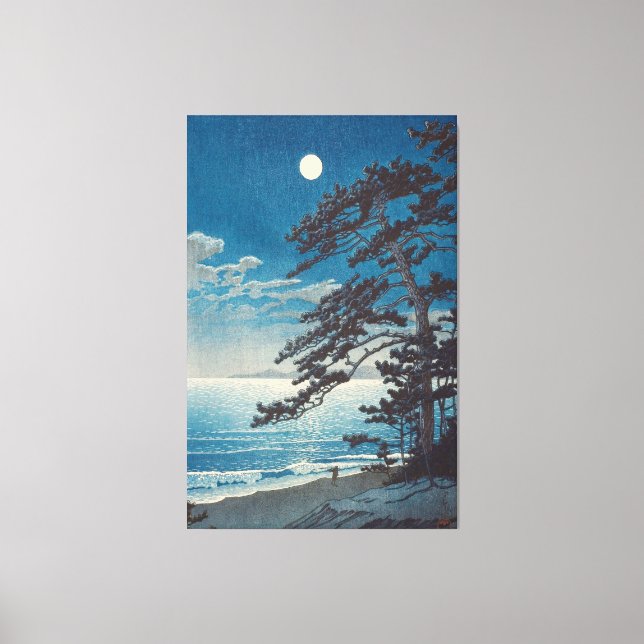 Hasui Kawase - Spring Moon at Ninomiya Beach Canvas Print (Front)