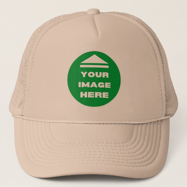 Hat - Add Your Image - Khaki - Personalized  (Front)