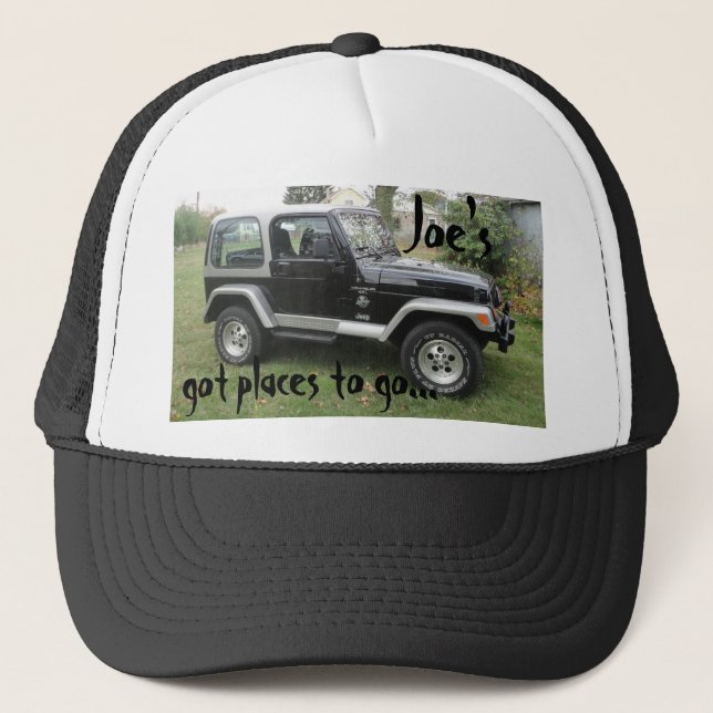 Hat Black and Grey Customized Jeep Cap (Front)