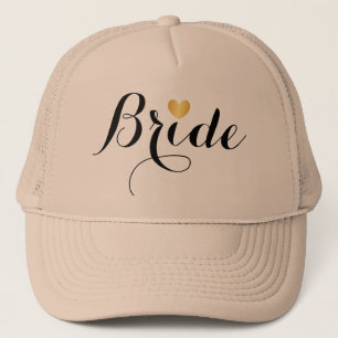 Hat - Bride Script Heart Tan