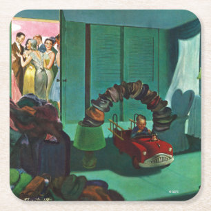 Hat Bridge Square Paper Coaster