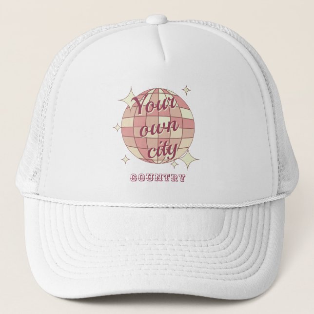 Hat cap city name home town customizable  (Front)