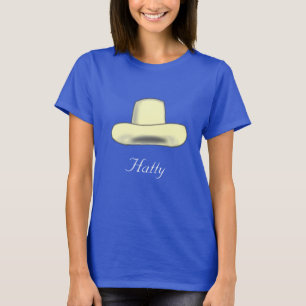 Hat cartoon image & editable text T-Shirt