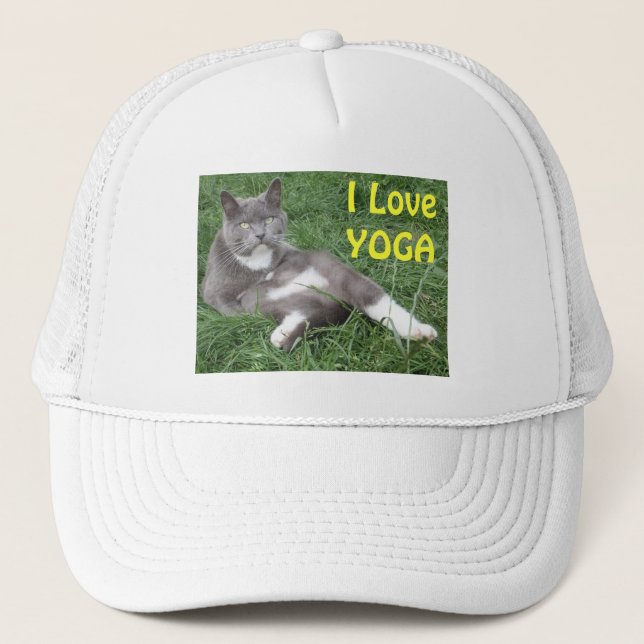 Hat Cat I Love Yoga (Front)