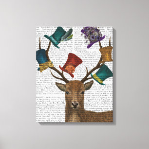Hat Collector Deer Canvas Print