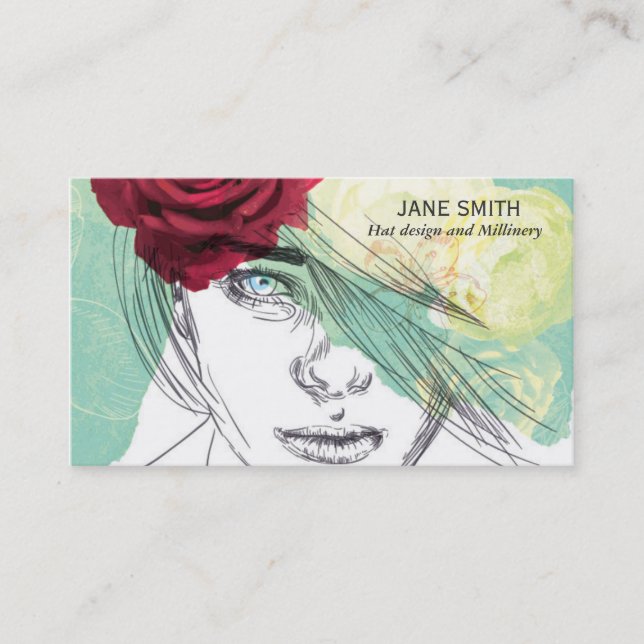 Hat design and Milliner stylish millinery Business Card (Front)