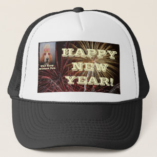 Hat Happy New Year Basset Hound King