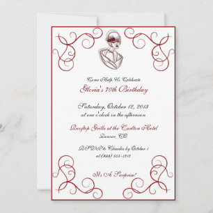 Hat Lady Custom Birthday Party Invitations