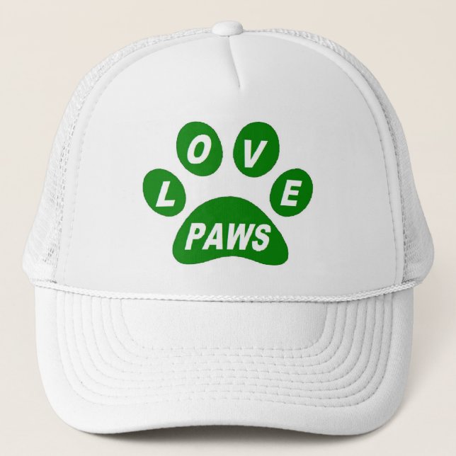 Hat Love Paws on Paws Green (Front)