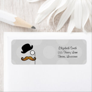 Hat, Monocle, Moustache, Glitter - Black Gold