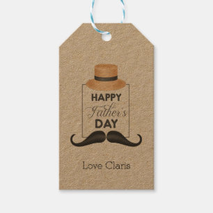 Hat Moustache Father's Day Gift Tag