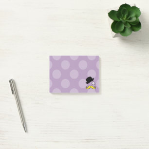 Hat, Moustache, Monocle - Black Purple Yellow Post-it Notes
