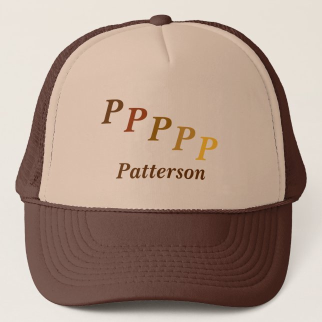 Hat - Name and Stepped Monogram (browns) (Front)