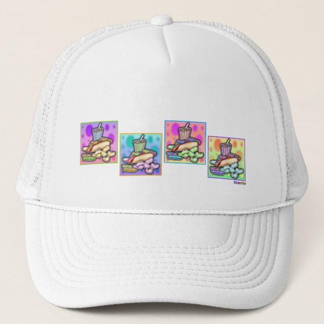 Hat - Pop Art Hot Dog with Chips and a Drink (Front)