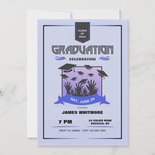 Hat Toss Graduation Invitation (Front)
