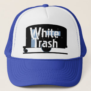 Hat Travel Trailer Drinking Cap White Trash