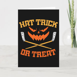 Hat Trick Or Treat Ice Hockey Halloween Boy Men Pl Card