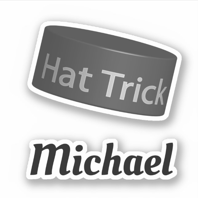 Hat Trick Puck with Custom Name (Front)