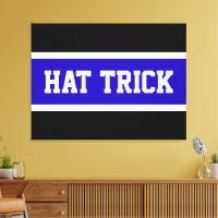 HAT TRICK Royal Blue Black White Hockey Stripes