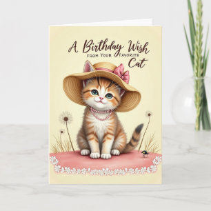 Hat Wearing Cat Birthday Card
