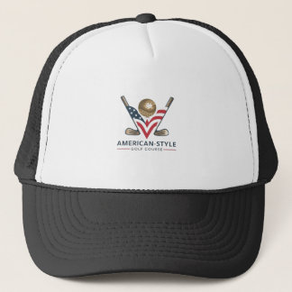 Hat with logo for an American-style golf course