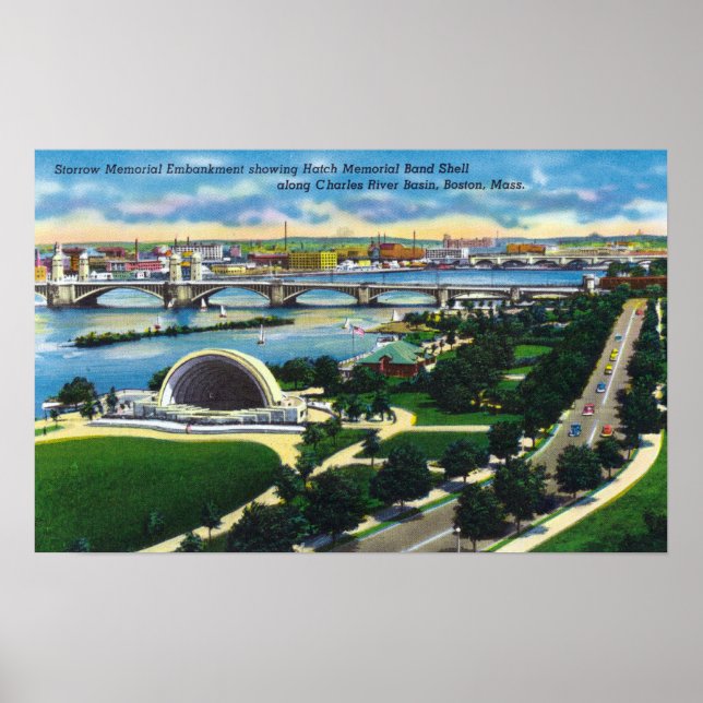 Hatch Memorial Band Shell, Charles River Poster (Front)