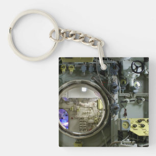 hatch on an old retro submarine keychain