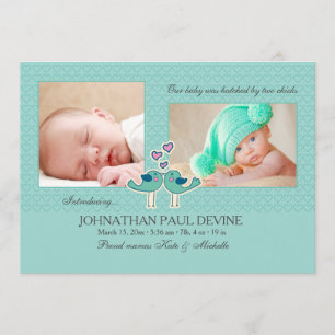 Hatché Par Deux Poussins Tl Photo Faire-part de na